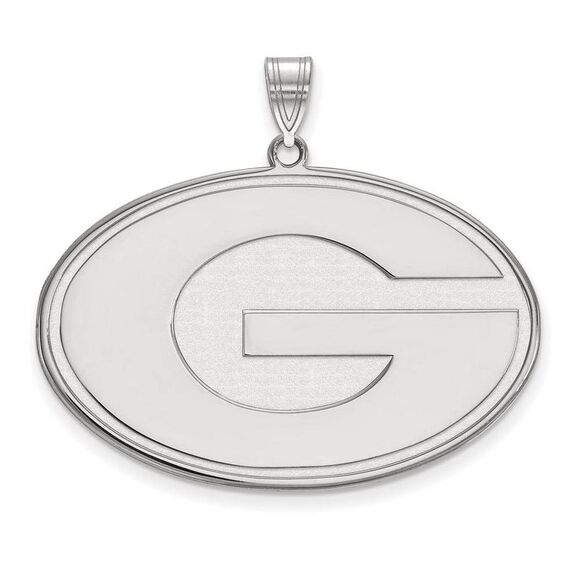 10k White Gold U. of Georgia XL 'G' Pendant
